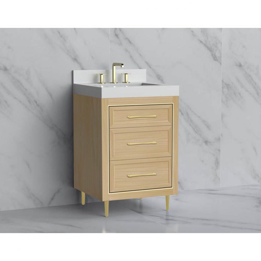 Madeli Vision 24'' Free standing Vanity Cabinet in Natural Oak/HW: Handle & Feet Mat