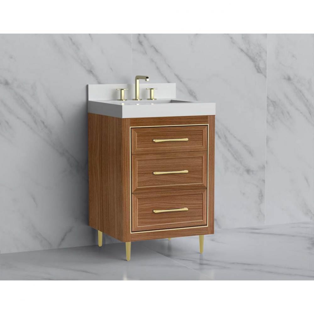 Madeli Vision 24'' Free standing Vanity Cabinet in Natural Walnut/HW: Handle & Fee P