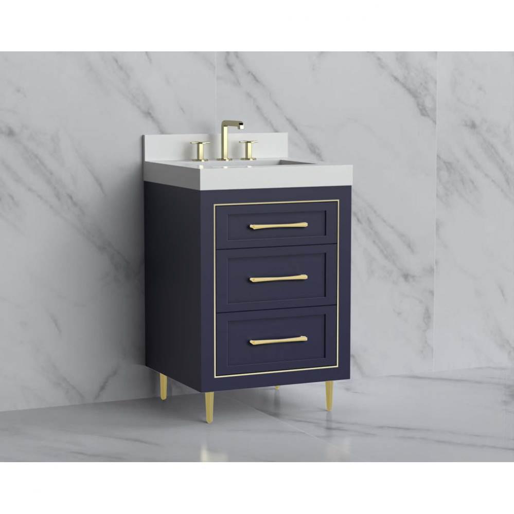 Madeli Vision 24'' Free standing Vanity Cabinet in Sapphire/HW: Handles/Feet Brushed Nic