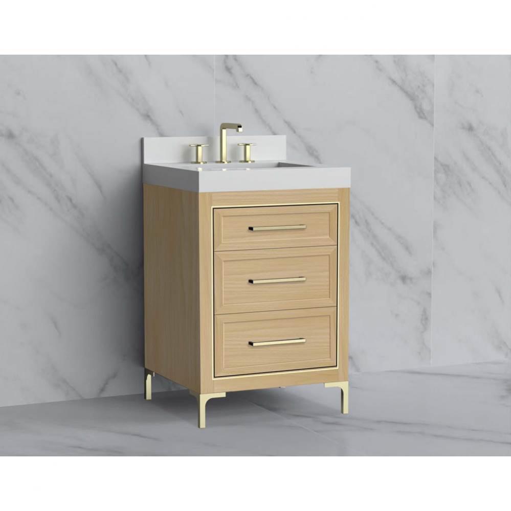 Madeli Vision 24'' Free standing Vanity Cabinet in Natural Oak/HW: Handle & Feet Bru