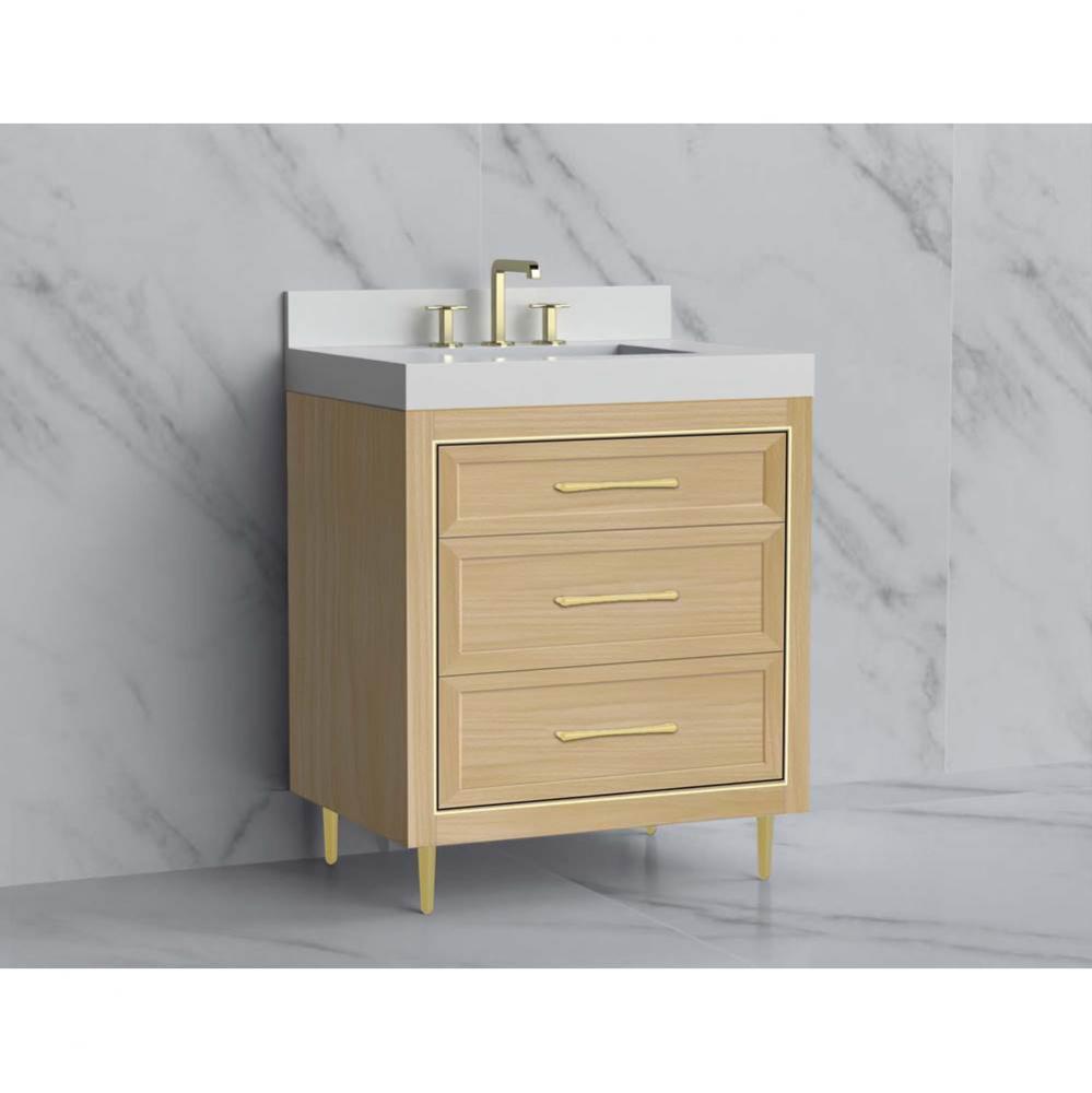 Madeli Vision 30'' Free standing Vanity Cabinet in Natural Oak/HW: Handle & Feet Mat