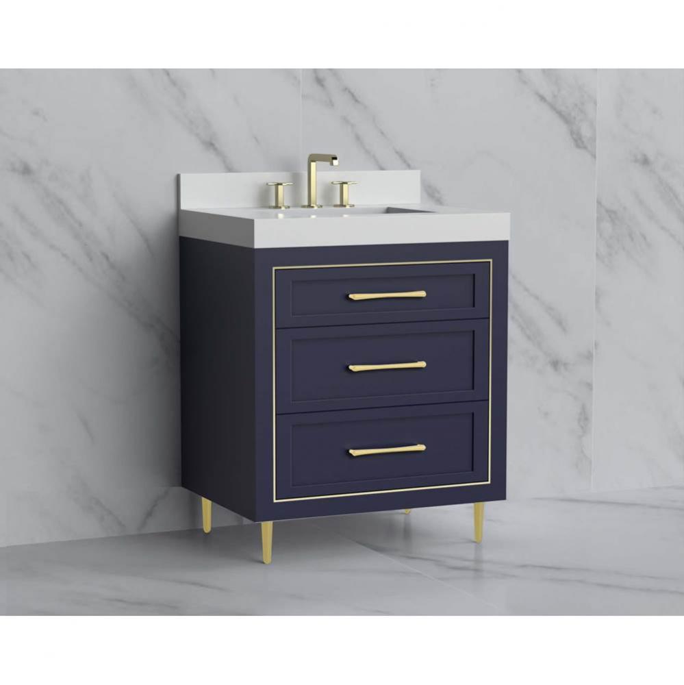 Madeli Vision 30'' Free standing Vanity Cabinet in Sapphire/HW: Handles/Feet Polished Ch