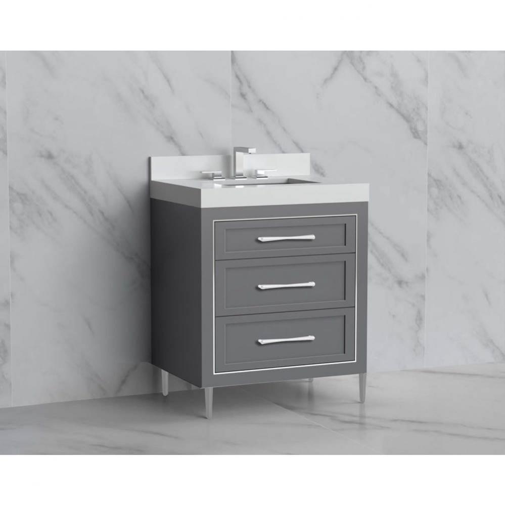 Madeli Vision 30'' Free standing Vanity Cabinet in Studio Grey/HW: Handles/Feet Polished