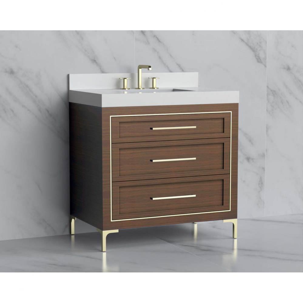 Madeli Vision 36'' Free standing Vanity Cabinet in Brandy/HW: Handles/Feet Polished Chro