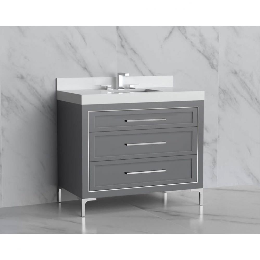 Madeli Vision 36'' Free standing Vanity Cabinet in Studio Grey/HW: Handles/Feet Brushed