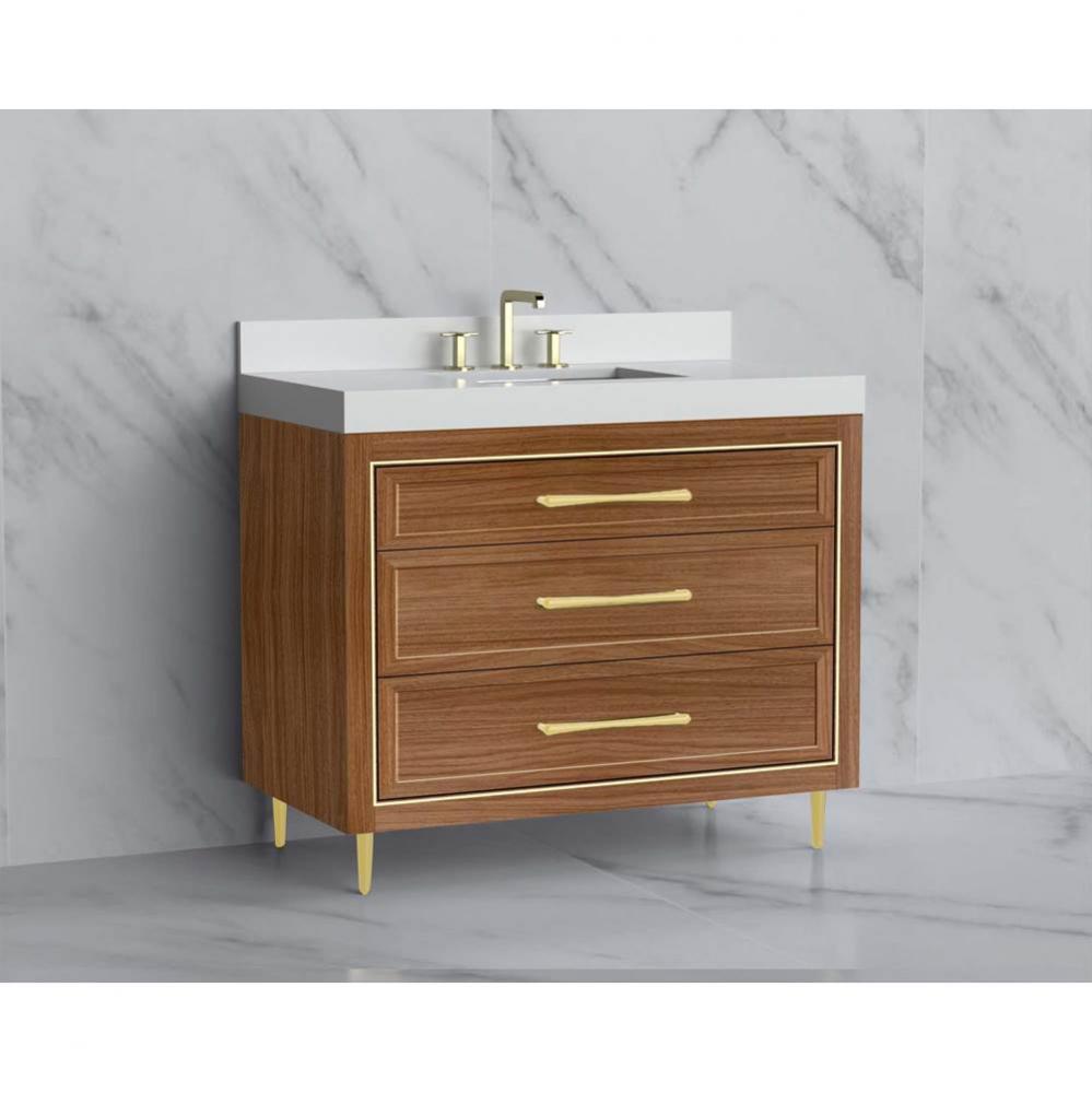 Madeli Vision 42'' Free standing Vanity Cabinet in Natural Walnut/HW: Handle & Feet