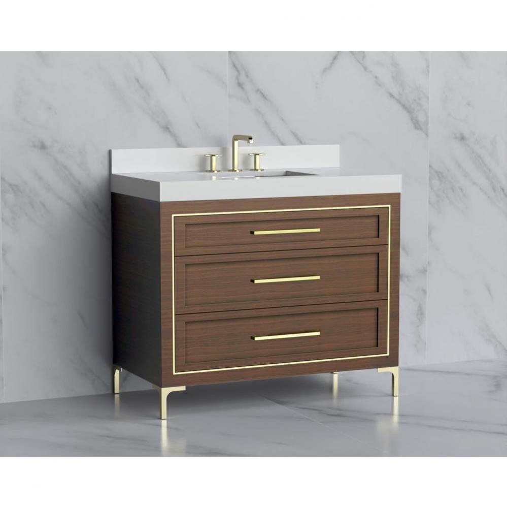 Madeli Vision 42'' Free standing Vanity Cabinet in Brandy/HW: Handles/Feet Polished Nick