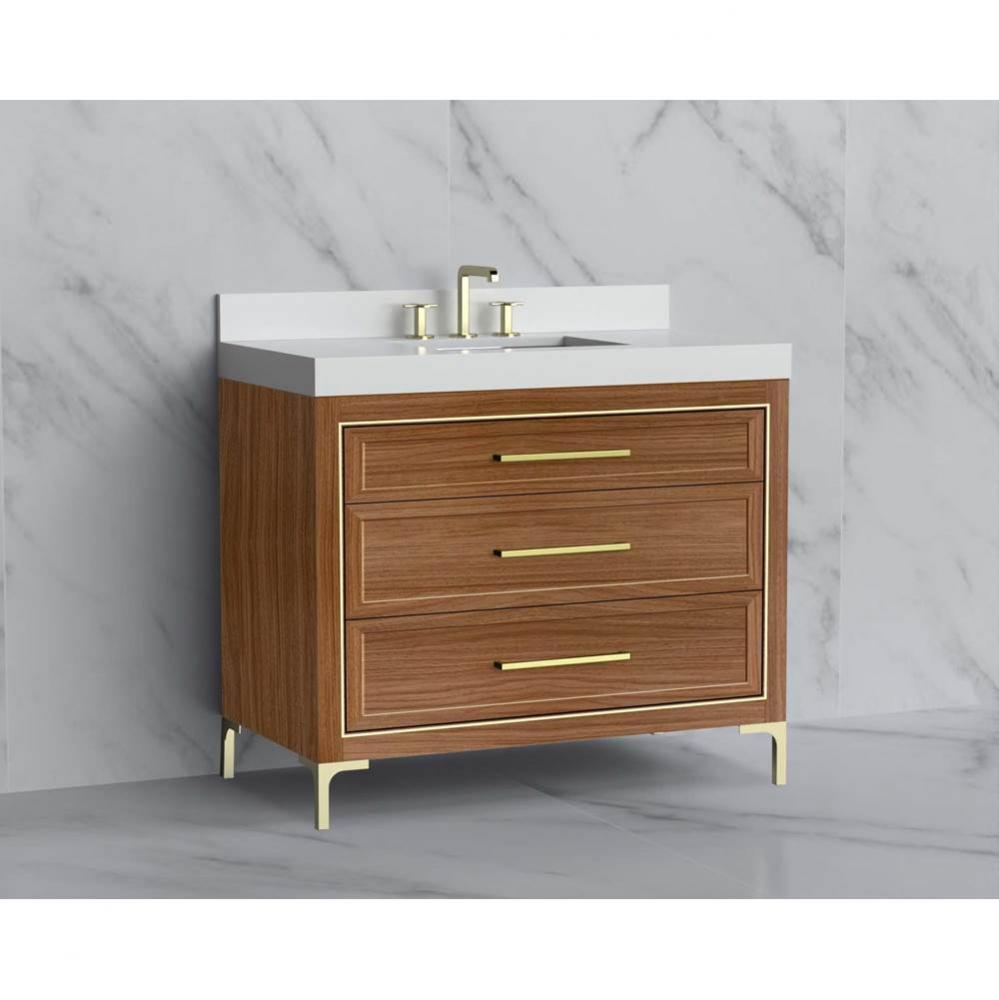 Madeli Vision 42'' Free standing Vanity Cabinet in Natural Walnut/HW: Handle & Feet