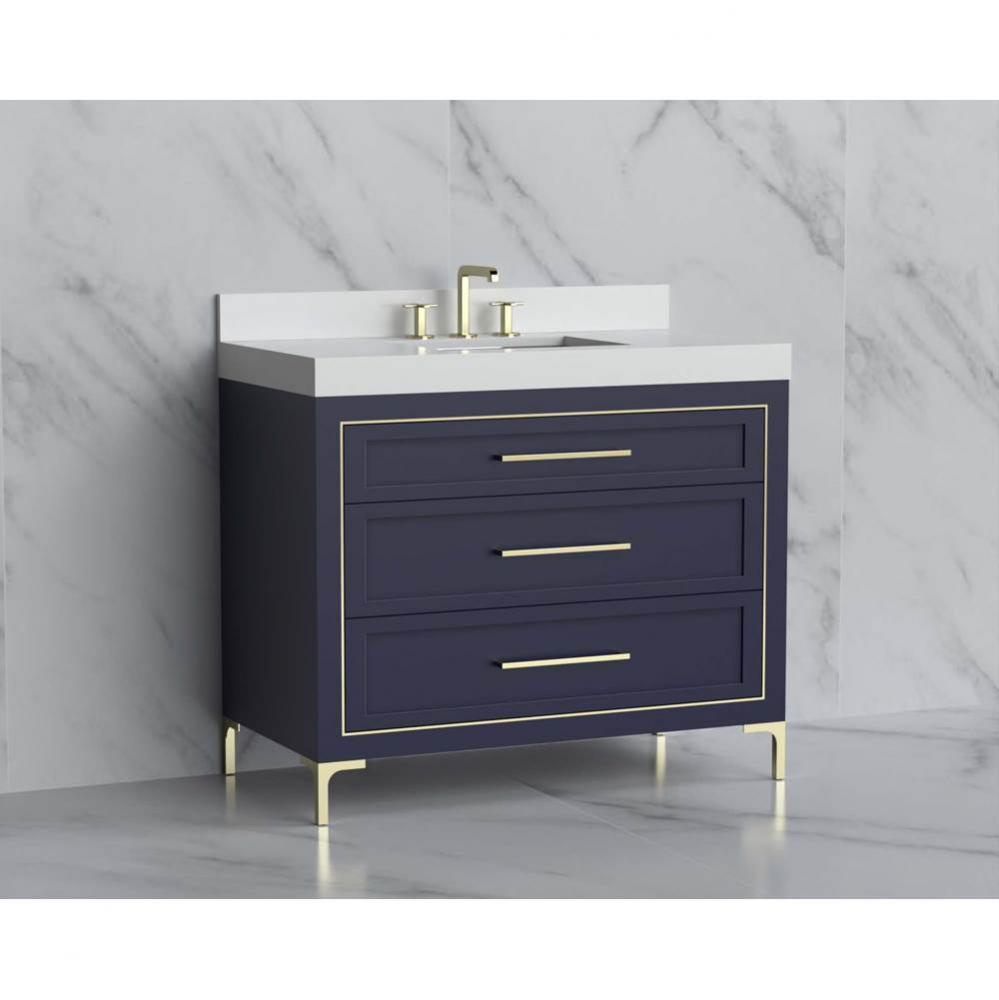 Madeli Vision 42'' Free standing Vanity Cabinet in Sapphire/HW: Handles/Feet Polished Ch