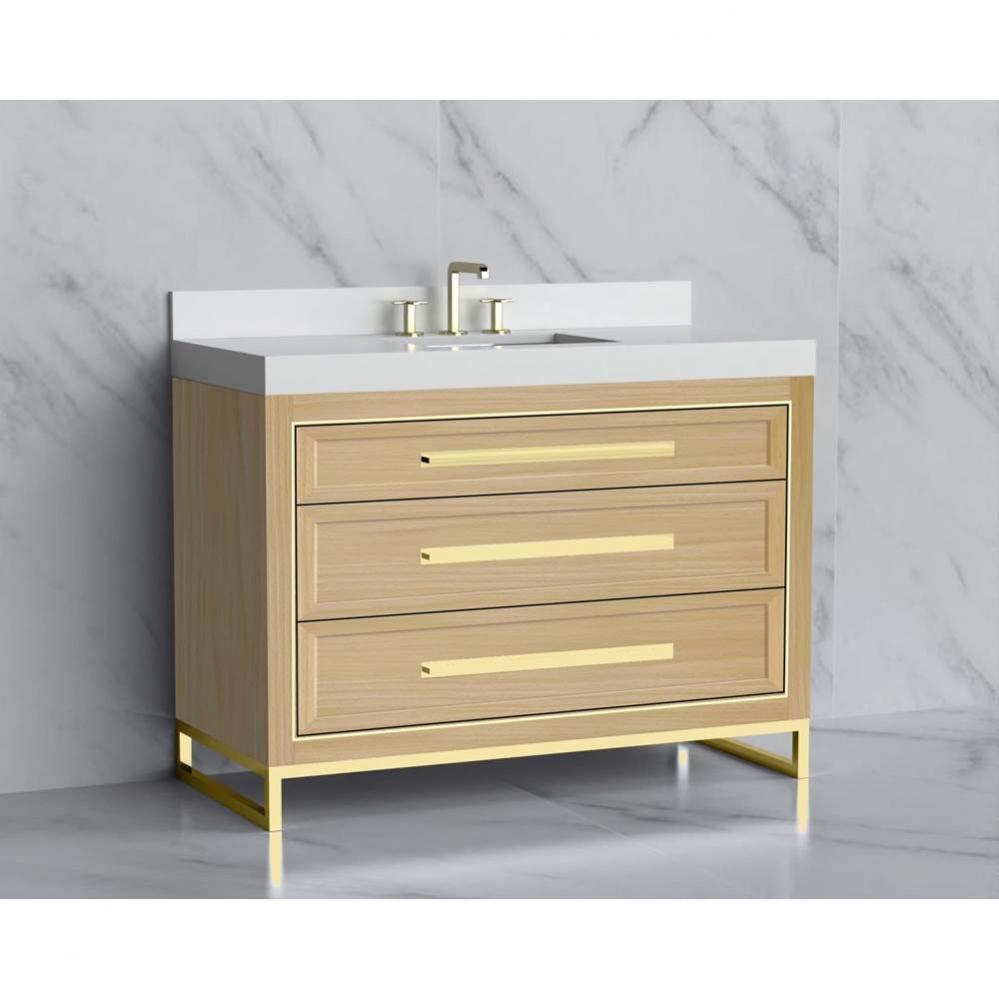 Madeli Vision 48C'' Free standing Vanity Cabinet in Natural Oak/HW: Handle & Feet Po