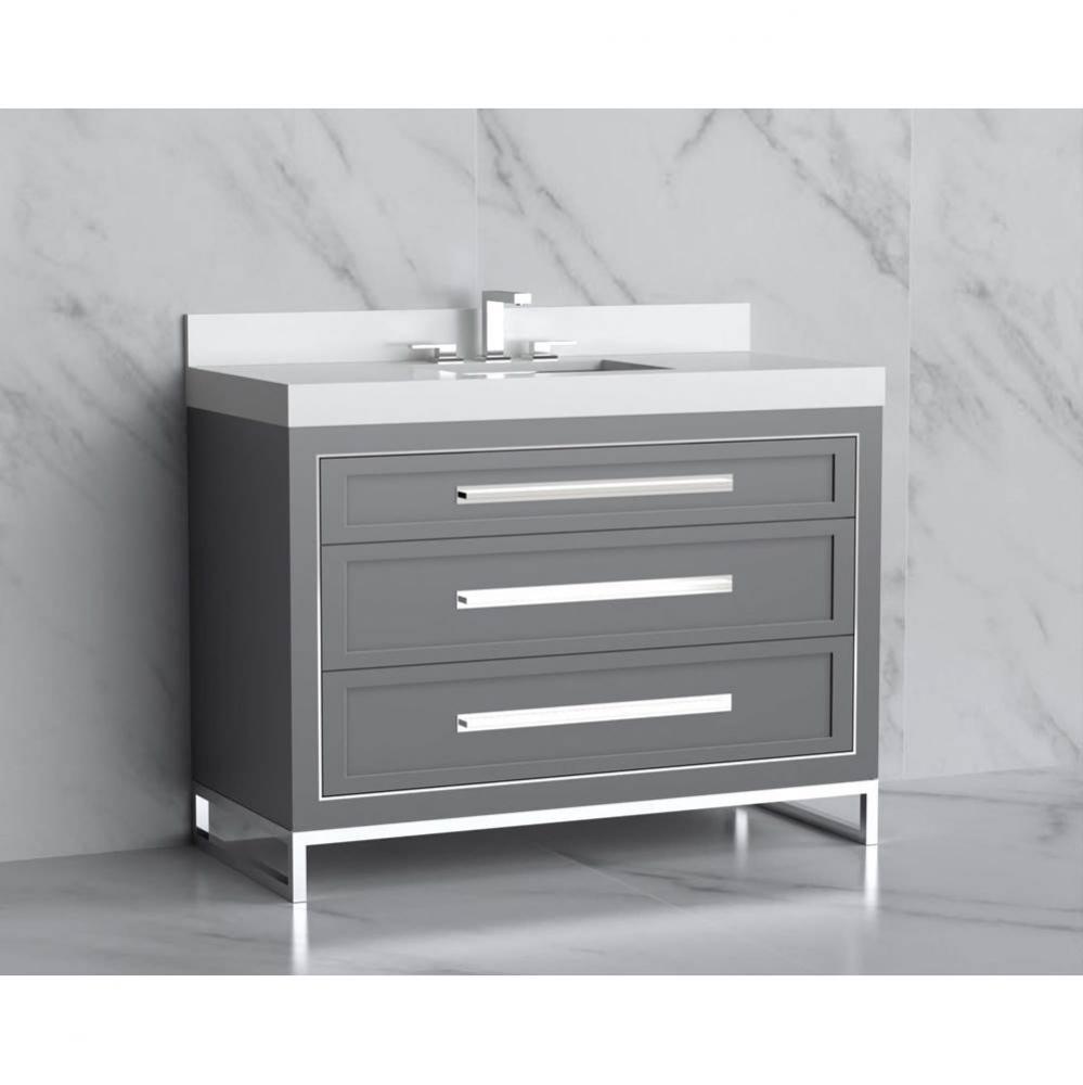 Madeli Vision 48C'' Free standing Vanity Cabinet in Studio Grey/HW: Handles/Feet Brushed