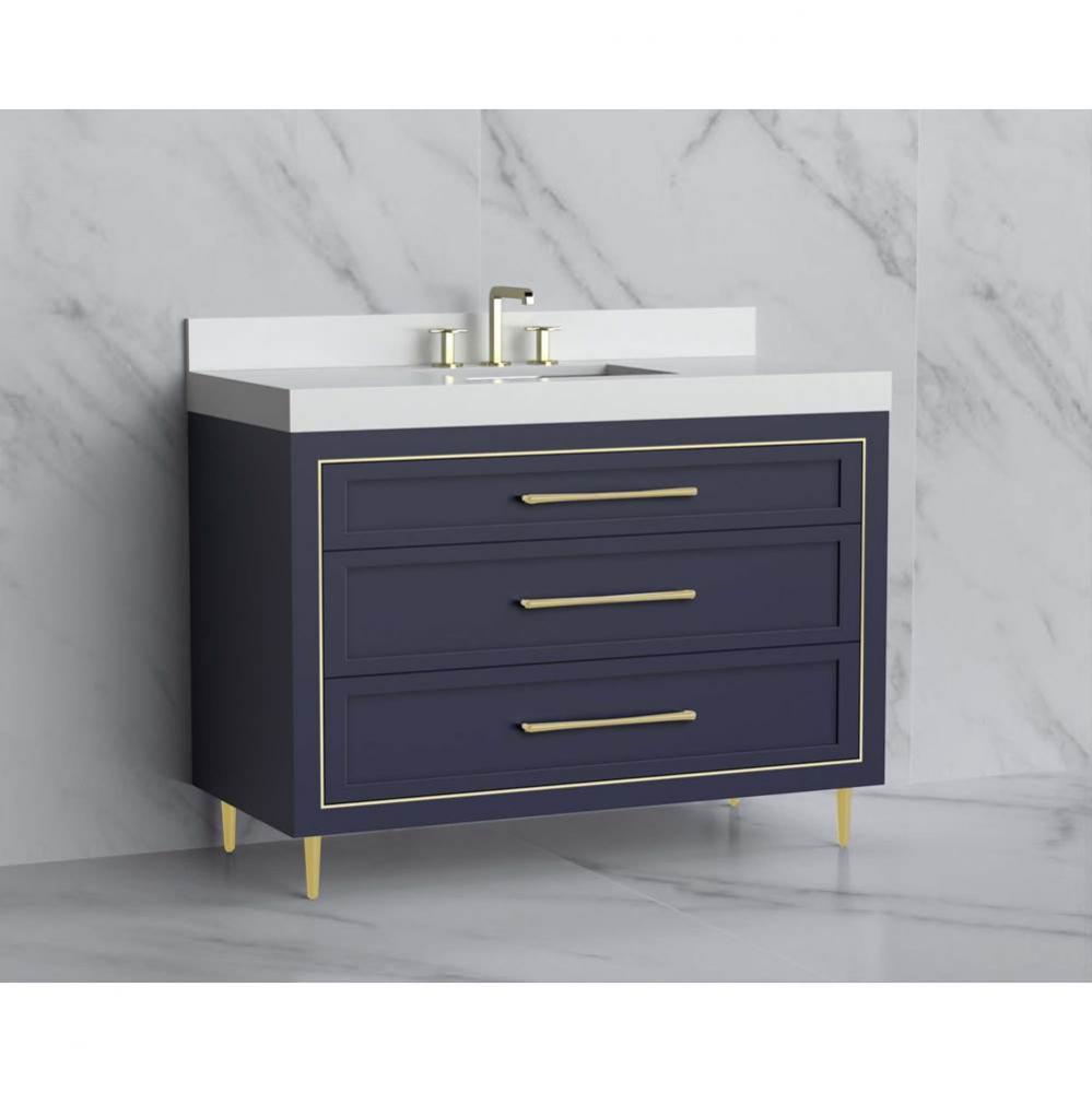 Madeli Vision 48C'' Free standing Vanity Cabinet in Sapphire/HW: Handles/Feet Brushed Ni