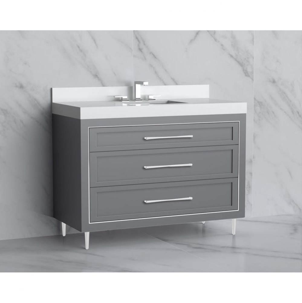 Madeli Vision 48C'' Free standing Vanity Cabinet in Studio Grey/HW: Handles/Feet Polishe