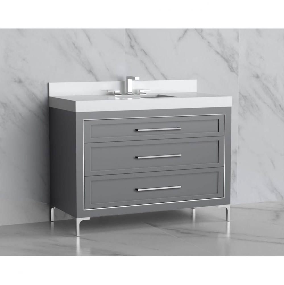 Madeli Vision 48C'' Free standing Vanity Cabinet in Studio Grey/HW: Handles/Feet Satin B