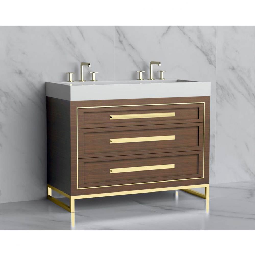 Madeli Vision 48D'' Free standing Vanity Cabinet in Brandy/HW: Handles/Feet Matte Black(