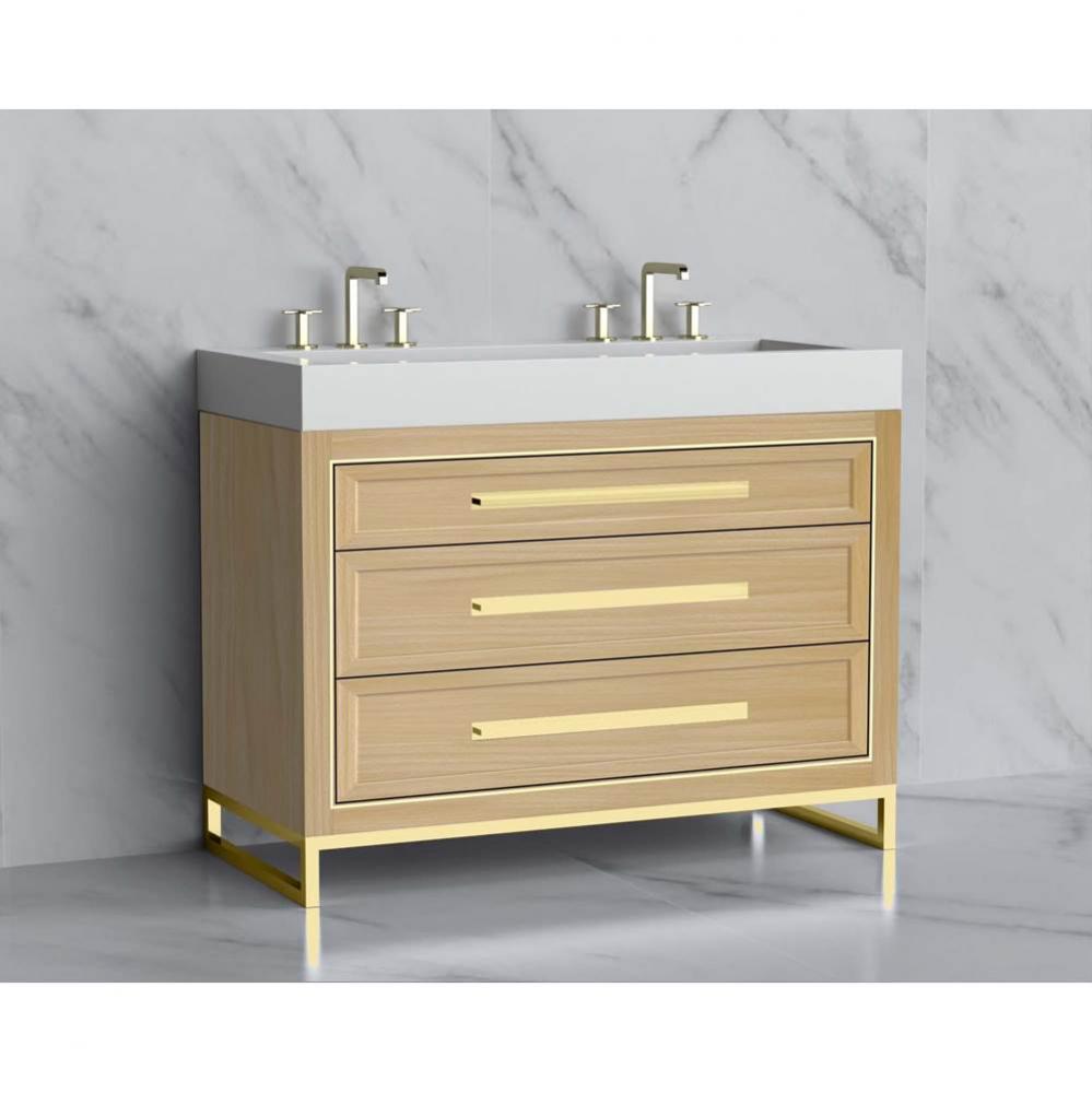 Madeli Vision 48D'' Free standing Vanity Cabinet in Natural Oak/HW: Handle & Feet Sa