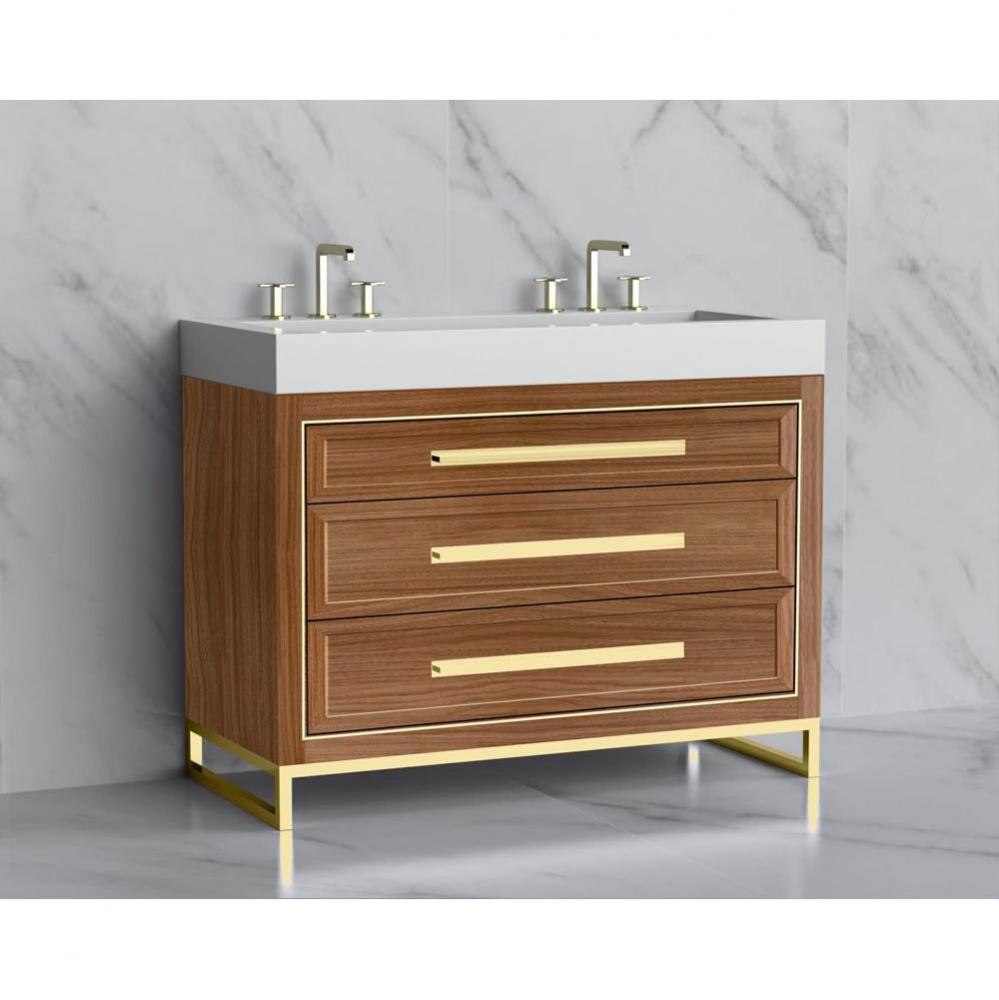 Madeli Vision 48D'' Free standing Vanity Cabinet in Natural Walnut/HW: Handle & Feet