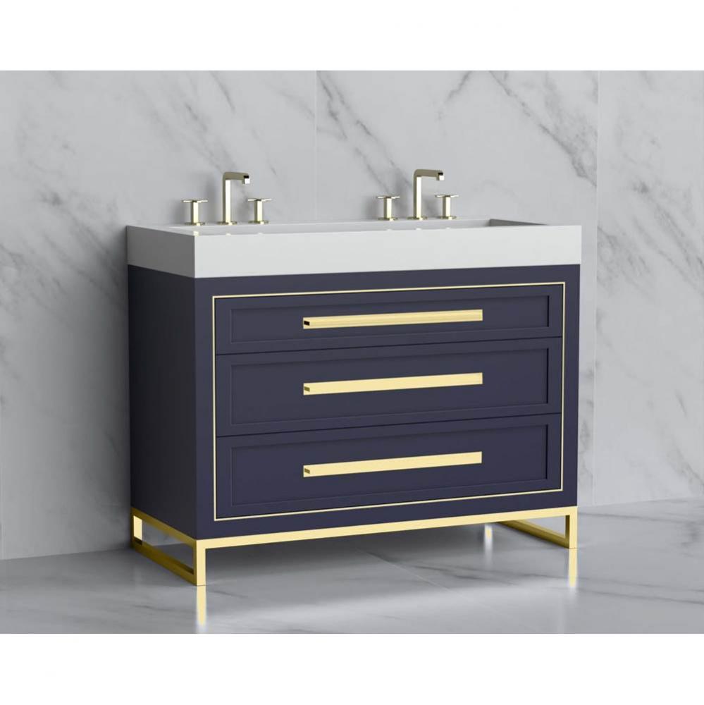 Madeli Vision 48D'' Free standing Vanity Cabinet in Sapphire/HW: Handles/Feet Polished N