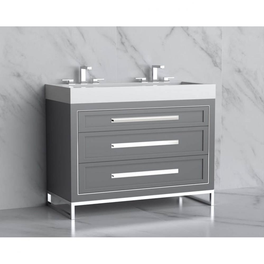 Madeli Vision 48D'' Free standing Vanity Cabinet in Studio Grey/HW: Handles/Feet Matte B