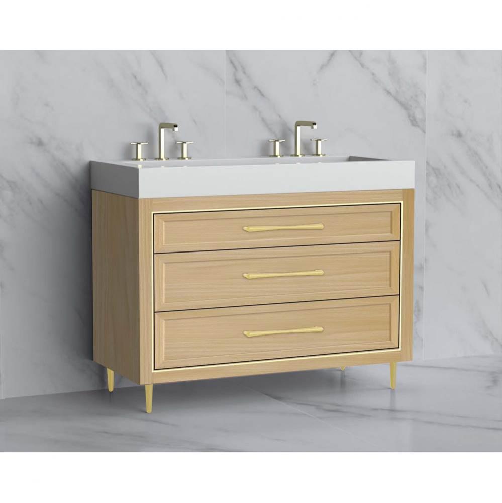 Madeli Vision 48D'' Free standing Vanity Cabinet in Natural Oak/HW: Handle & Feet Po