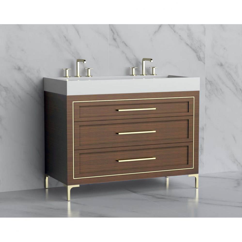 Madeli Vision 48D'' Free standing Vanity Cabinet in Brandy/HW: Handles/Feet Polished Chr