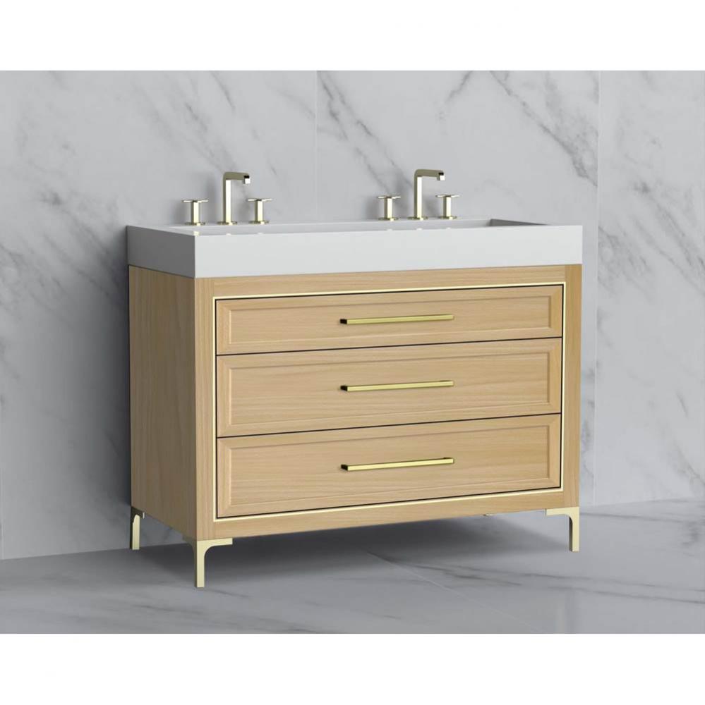 Madeli Vision 48D'' Free standing Vanity Cabinet in Natural Oak/HW: Handle & Feet Sa