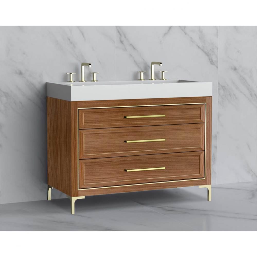 Madeli Vision 48D'' Free standing Vanity Cabinet in Natural Walnut/HW: Handle & Feet
