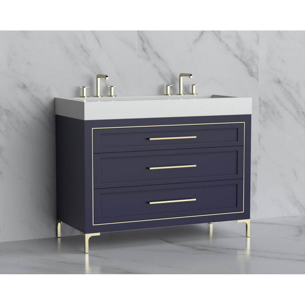 Madeli Vision 48D'' Free standing Vanity Cabinet in Sapphire/HW: Handles/Feet Matte Blac