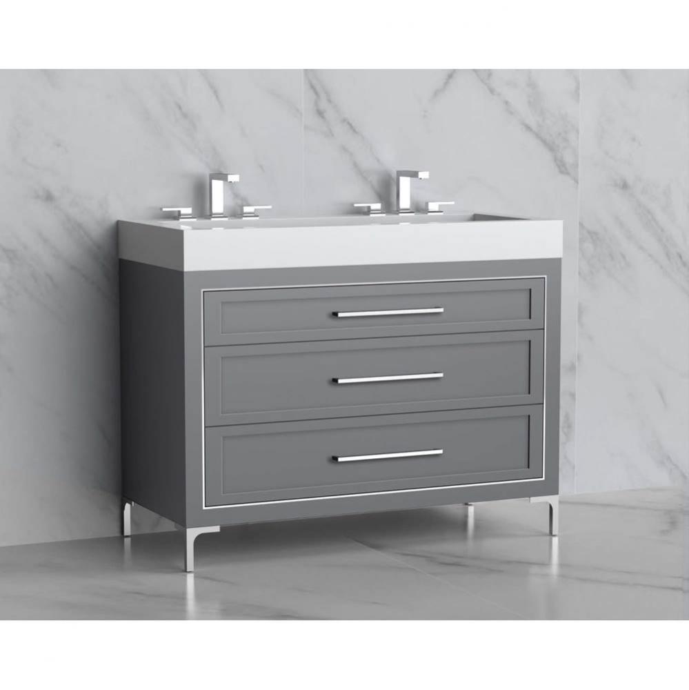 Madeli Vision 48D'' Free standing Vanity Cabinet in Studio Grey/HW: Handles/Feet Polishe