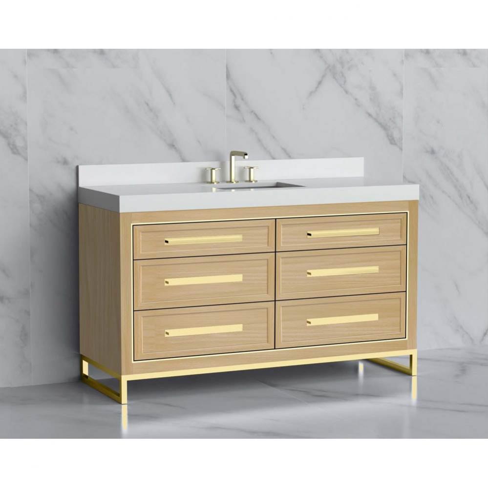 Madeli Vision 60C'' Free standing Vanity Cabinet in Natural Oak/HW: Handle & Feet Ma
