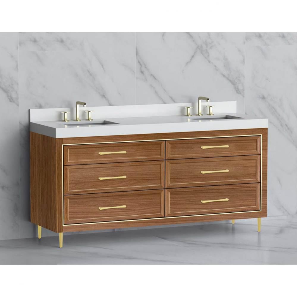 Madeli Vision 72D'' Free standing Vanity Cabinet in Natural Walnut/HW: Handle & Fee
