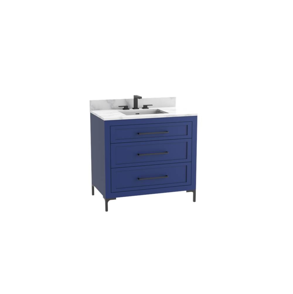 Vision SE 48C'' Free standing Vanity Cabinet in Sapphire/HW: Handles/Feet Polished Chrom