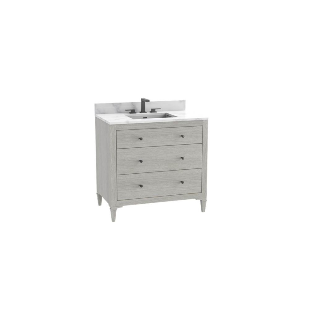 Legacy 48C'' Free standing Vanity Cabinet in Coastal Grey/HW: No Handles