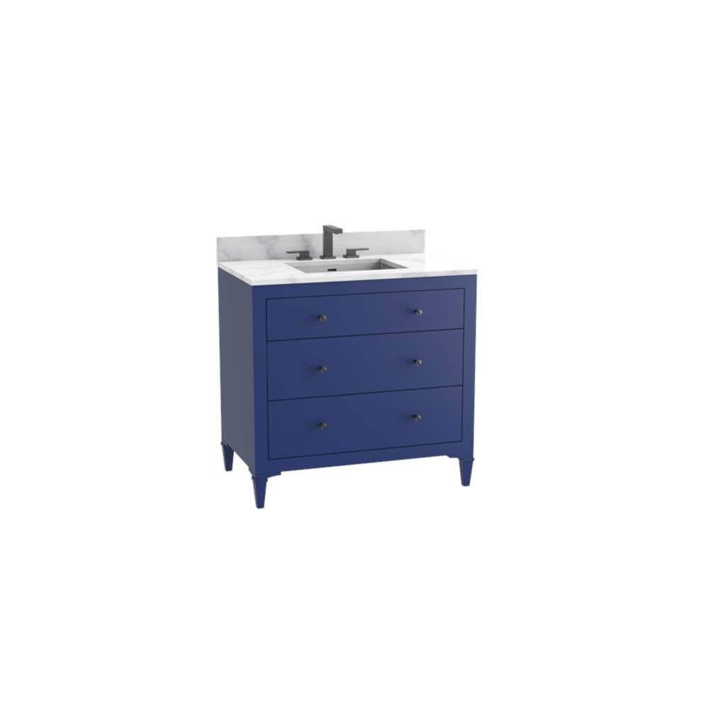 Legacy 36'' Free standing Vanity Cabinet in Sapphire/HW: No Handles
