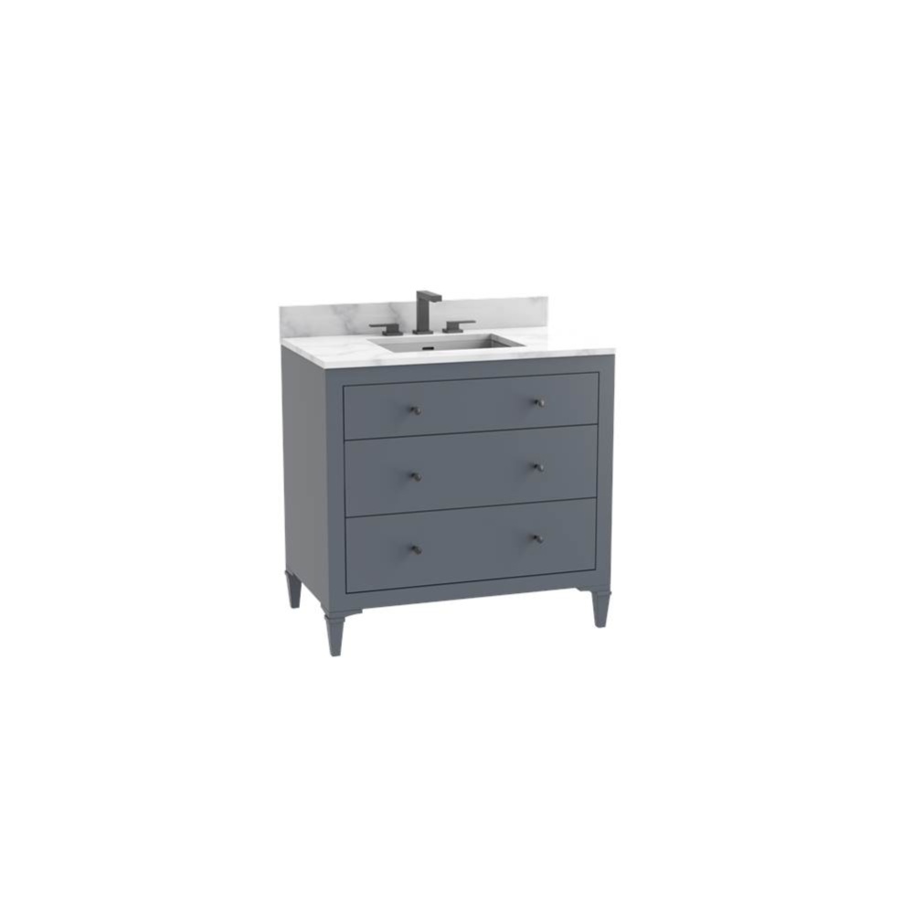 Legacy 48C'' Free standing Vanity Cabinet in Studio Grey/HW: No Handles