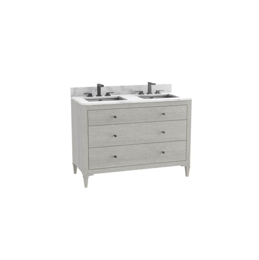 Legacy 48D'' Free standing Vanity Cabinet in Coastal Grey/HW: No Handles