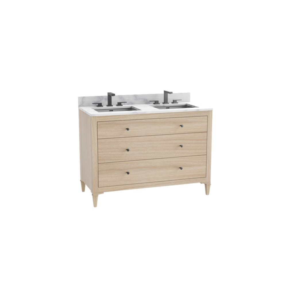 Legacy 48D'' Free standing Vanity Cabinet in Natural Oak/HW: Polished Chrome(PC)