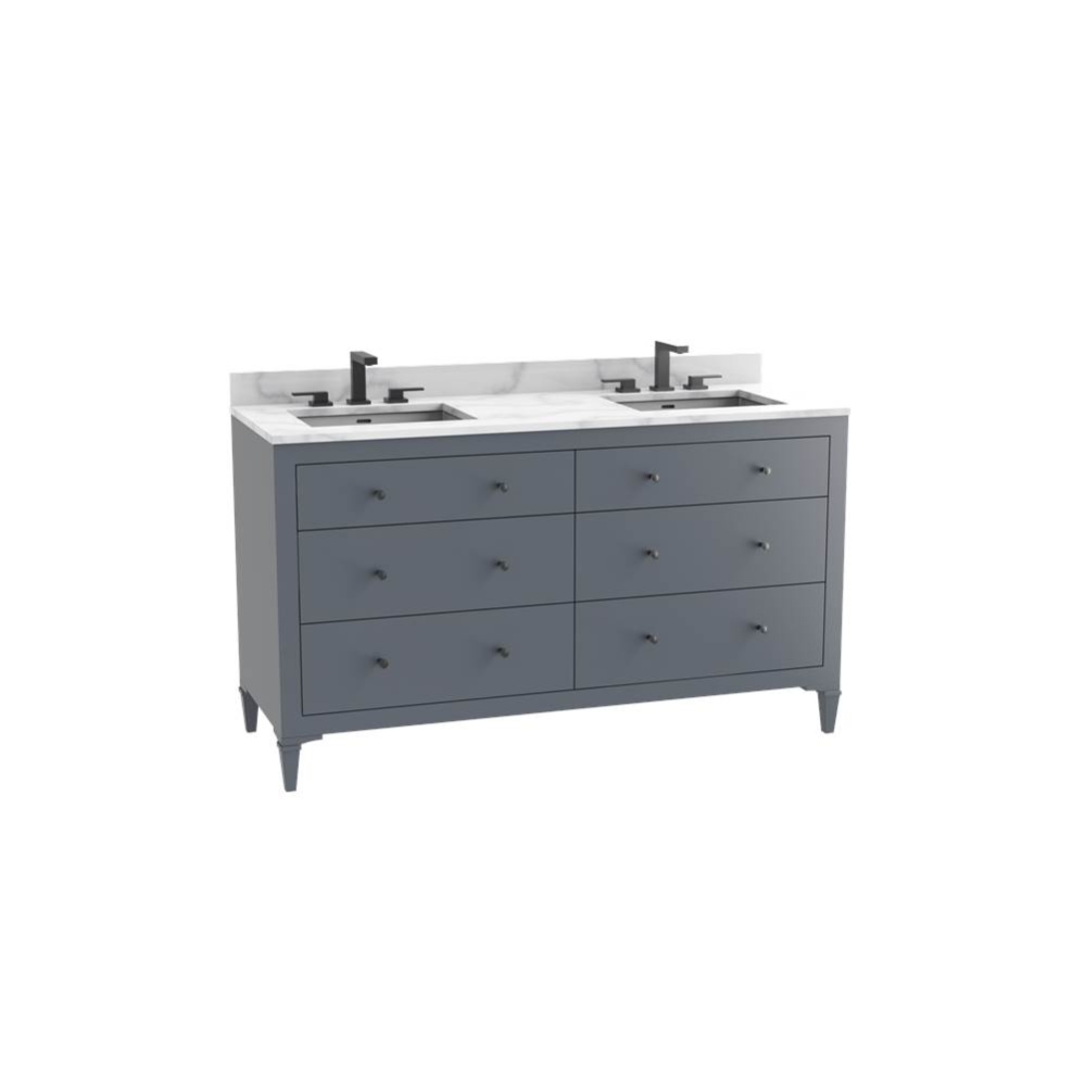 Legacy 72D'' Free standing Vanity Cabinet in Studio Grey/HW: No Handles