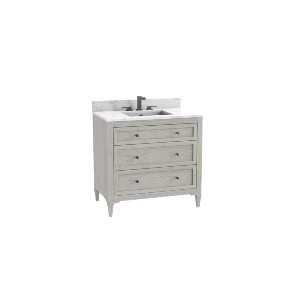 Heirloom 36'' Free standing Vanity Cabinet in Coastal Grey/HW: No Handles