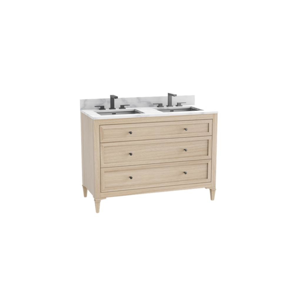 Heirloom 48D'' Free standing Vanity Cabinet in Natural Oak/HW: No Handles