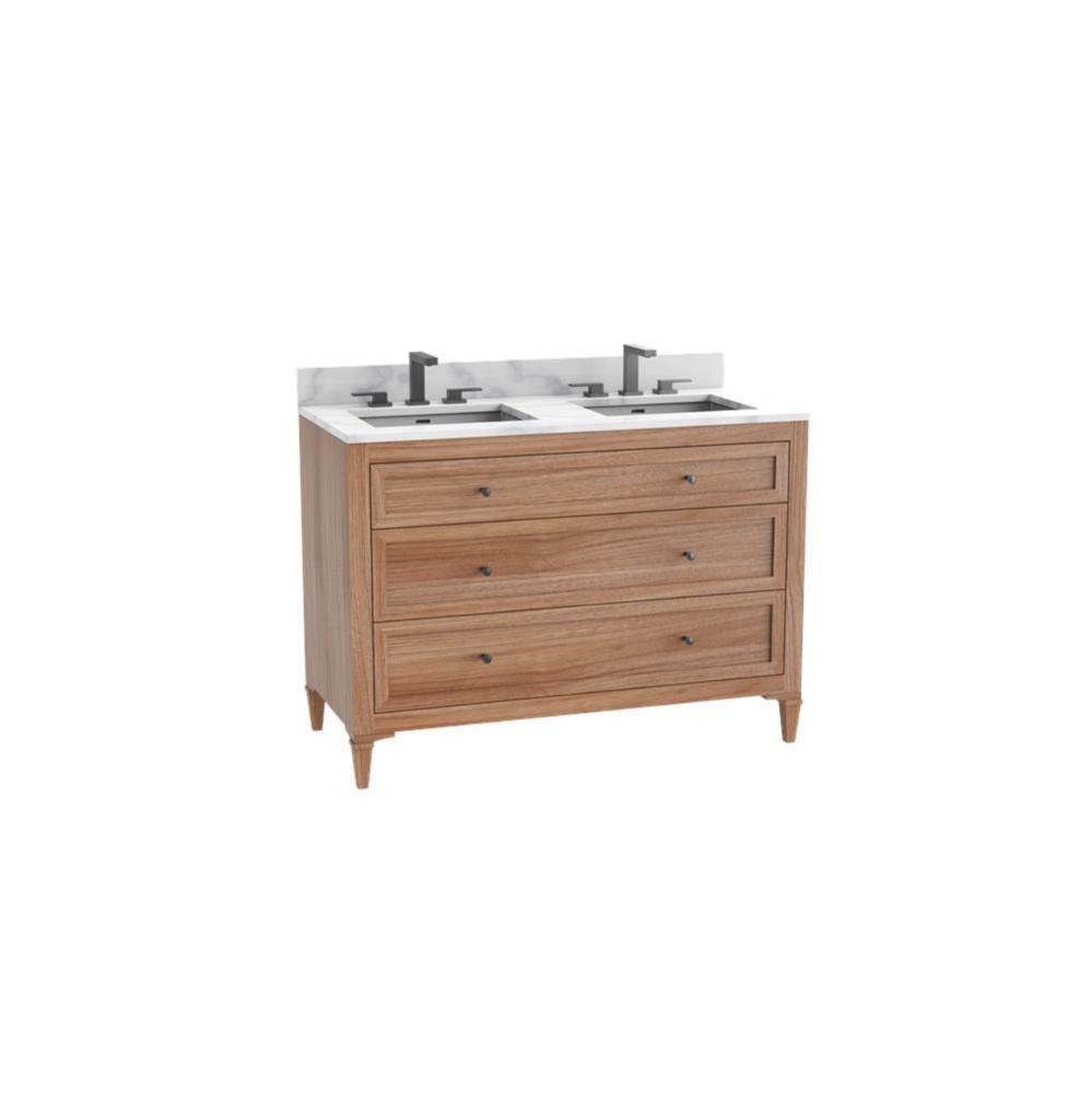 Heirloom 48D'' Free standing Vanity Cabinet in Natural Walnut/HW: Polished Chrome(PC)