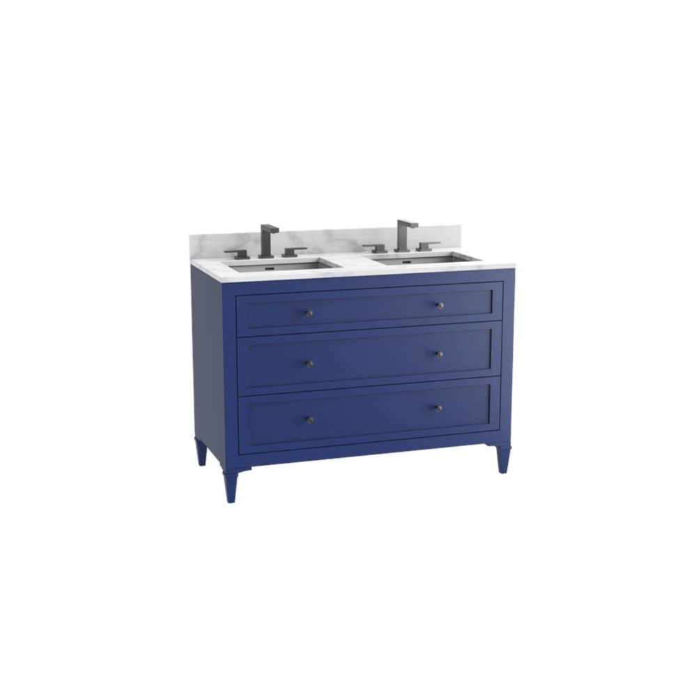 Heirloom 48D'' Free standing Vanity Cabinet in Sapphire/HW: Polished Chrome(PC)