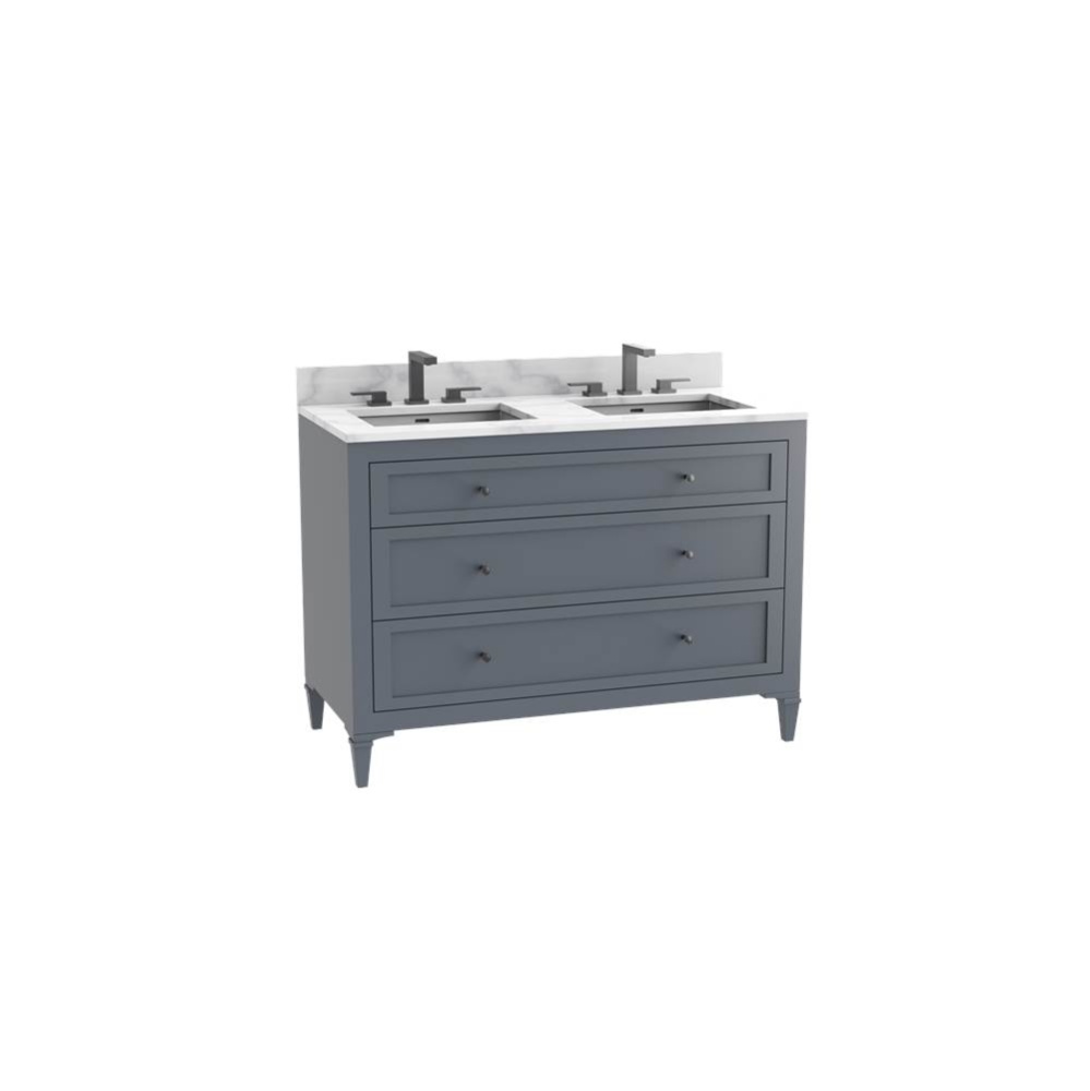 Heirloom 48D'' Free standing Vanity Cabinet in Studio Grey/HW: No Handles