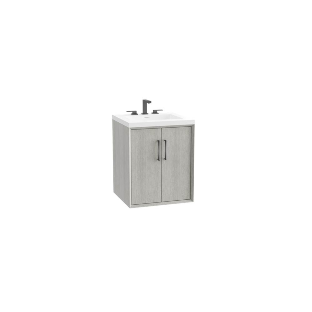 Echo 30'' Wall Hung Vanity Cabinet in Coastal Grey/HW: Polished Chrome(PC)