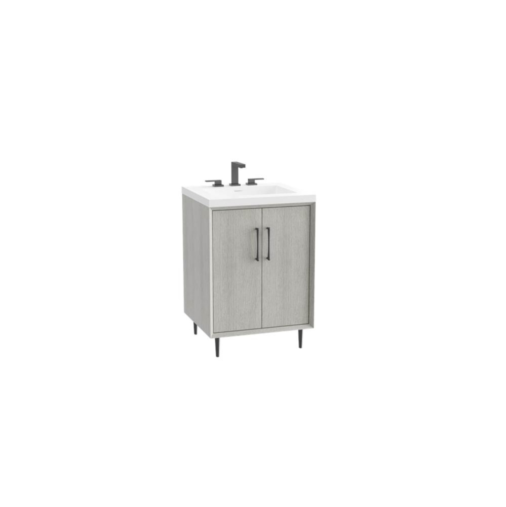 Homage 24'' Free Standing Vanity Cabinet in Coastal Grey/HW: Polished Chrome(PC)