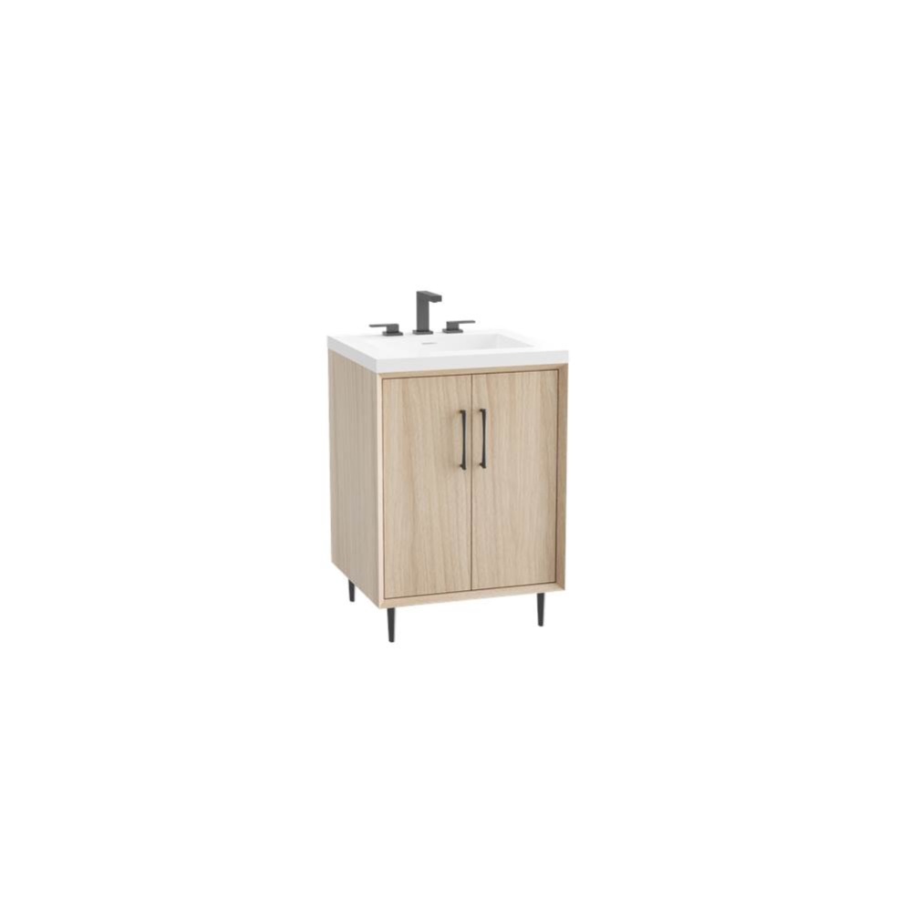 Homage 24'' Free Standing Vanity Cabinet in Natural Oak/HW: Polished Chrome(PC)