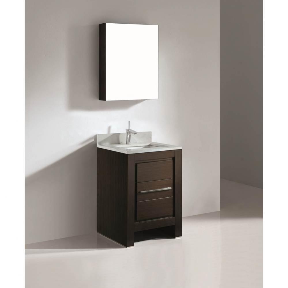 Madeli Vicenza 24'' Free Standing Walnut/HW: Matte Black(MB)
