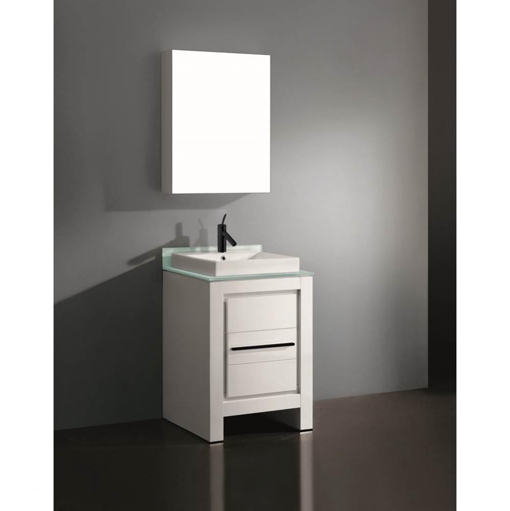 Madeli Vicenza 24'' Free Standing White/HW: Polished Chrome(PC)