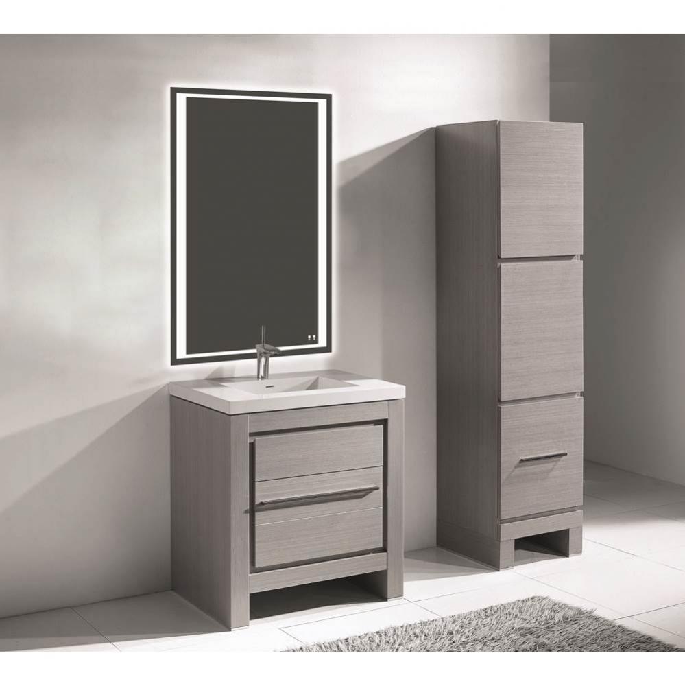 Madeli Vicenza 30'' Free Standing Ash Grey/HW: Polished Chrome(PC)