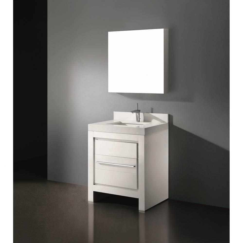 Madeli Vicenza 30'' Free Standing White/HW: Polished Chrome(PC)